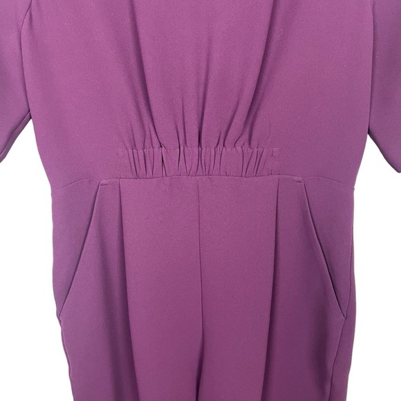 Whistles Devyn Crepe Jumpsuit 6 Burgundy Women’s - Picture 9 of 12